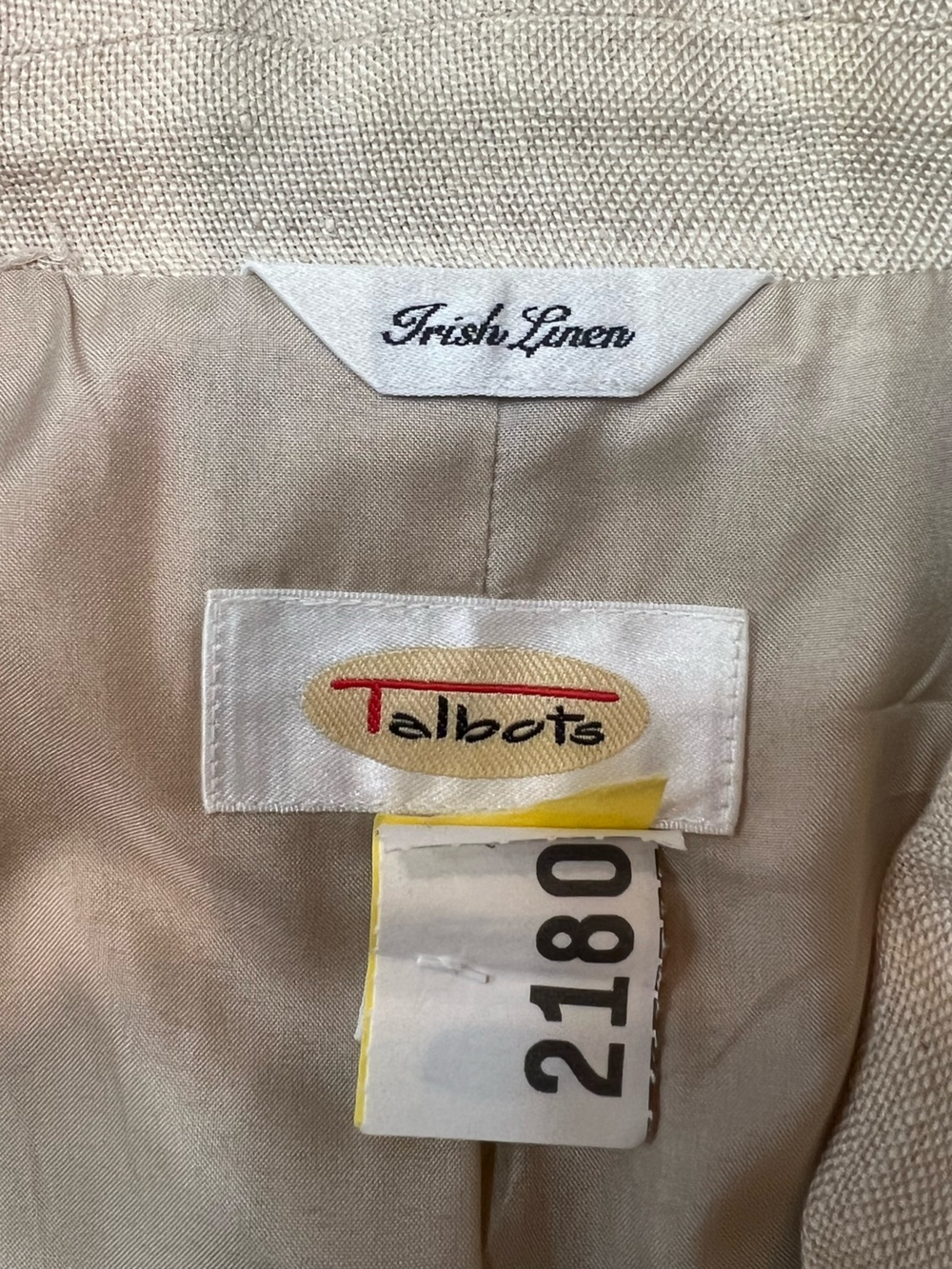 Talbots 100% Linen Blazer Jacket Womens Size 6 Beige Tan Two Button Career Class - Picture 4 of 6